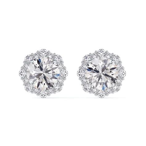 Platinum Floral Diamond Studs Underwoods Jewelers
