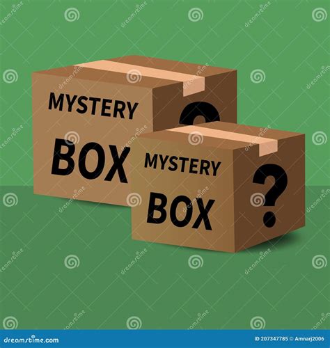 Mystery Box Cardboard Package Unknown Surprise Stock Vector