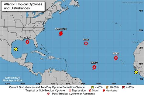 There Are Five Tropical Cyclones In The Atlantic Ocean Gulf Of Mexico