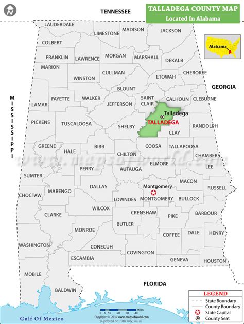 Talladega County Map Alabama