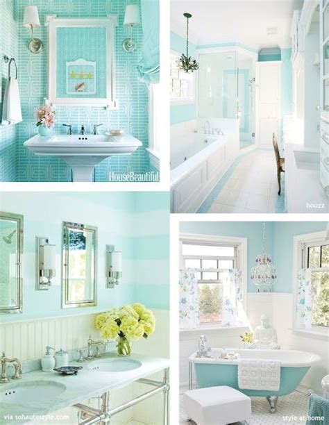 'bedroom painted with geometric pattern' by george. Robin's Egg Blue striped walls. | Tiffany blue bathrooms, Blue bathroom, Robins egg blue bathroom