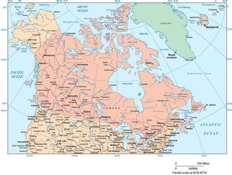 Canada Map With Cities And Provinces