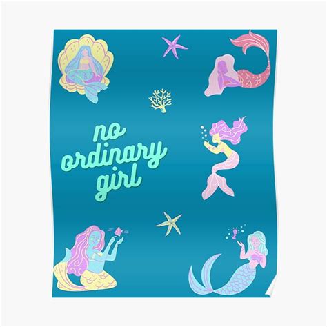 no ordinary girl mermaids t pack poster for sale by my queens store redbubble