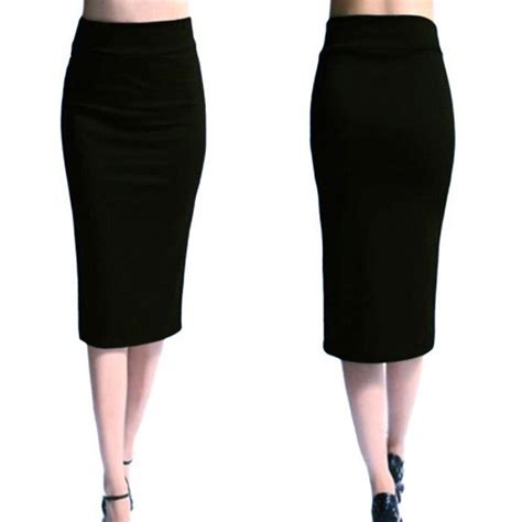 New Women Skirt Bodycon Skirt Office Women Slim Knee Length High Waist Stretch Sexy Pencil
