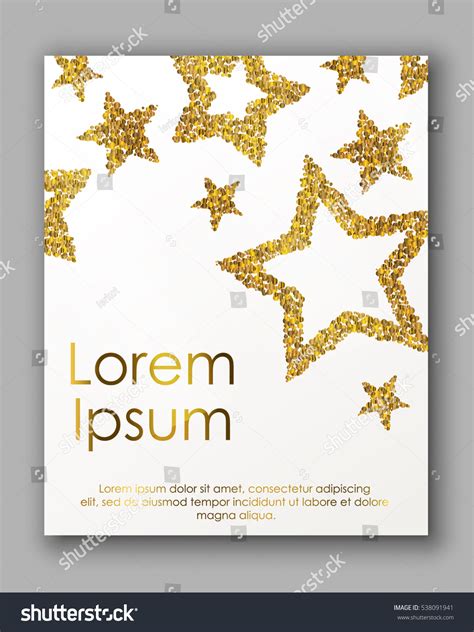 Poster Gold Confetti Sparkles Golden Glitter Stock Vector Royalty Free
