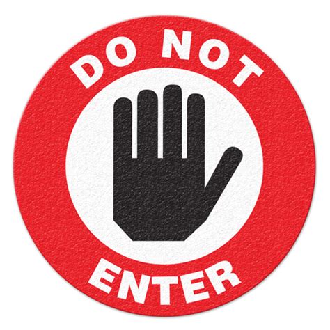 Anti Slip Floor Sign Do Not Enter 17 Circle Incom Manufacturing