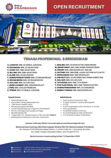 Seputar informasi lowongan kerja 2020 promote murah nomer(1)di solo raya dan sekitarnya wa 085602210182 ℹmau pasang loker/pp? Loker Rs Yarsis Solo - Lowongan Kerja Staf Ahli Gizi Rs ...