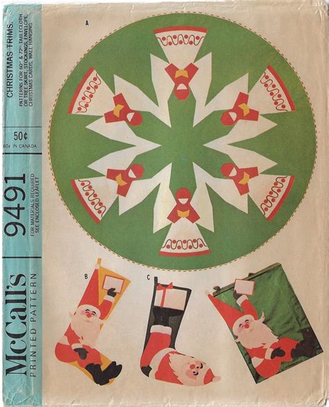 Vintage 1960s Mccalls Sewing Pattern 9491 Christmas Trims Etsy Felt
