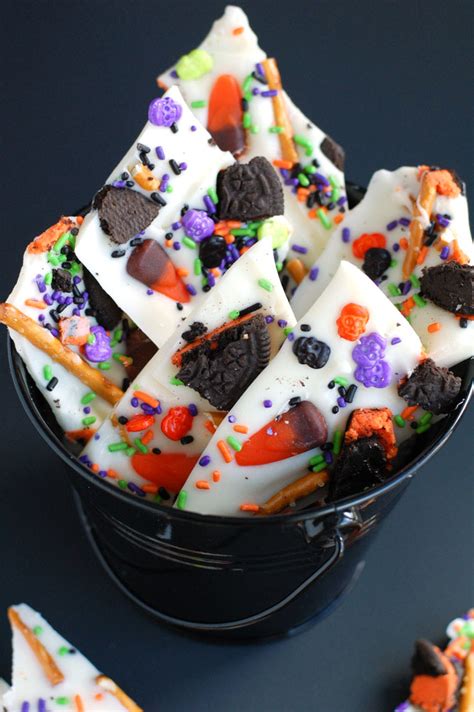 It is fun and sweet and colorful. Halloween Candy Bark - Food Lovin Family