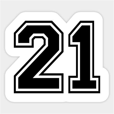 Number 21 Twenty One 21st Twenty First Birthday Age Anniversary Numeral