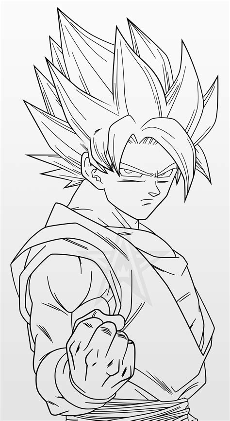 Super Saiyan Goku 8 Line Art By Aubreiprince On Deviantart