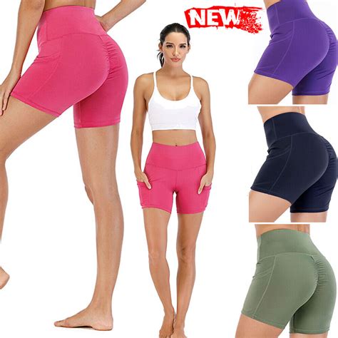 Womens Fitness Bike Shorts Soft Stretch Leggings Cotton Spandex Workout