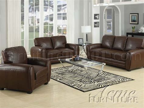 Brown Bonded Leather Modern Sofa And Loveseat Set Woptions