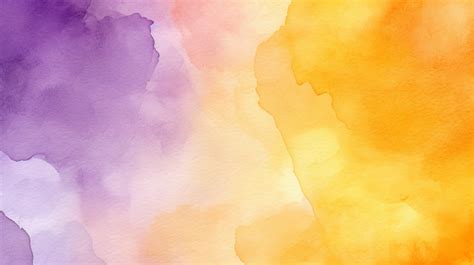 Watercolor Texture With Shades Of Purple Orange And Yellow Background