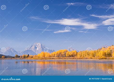 Oxbow Bend In Autumn Stock Image Image Of Grand Adventure 79773787