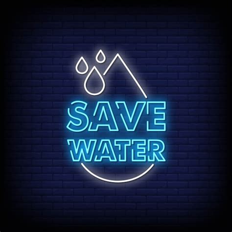 Premium Vector Save Water Neon Signs Style Text