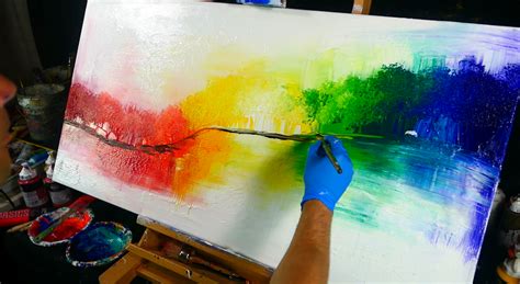 Magical Rainbow Forest Abstract Landscape Painting