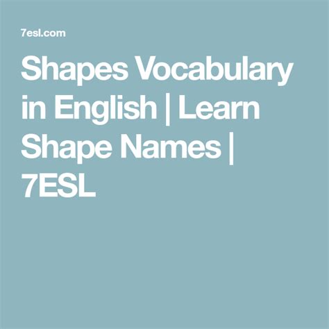 Shapes Different Shape Names With Useful List Types 7esl