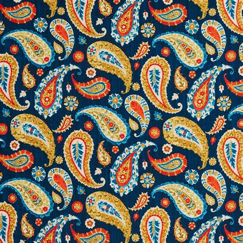 Burgundy And Dark Blue Large Paisley Print Intricate Indian Look