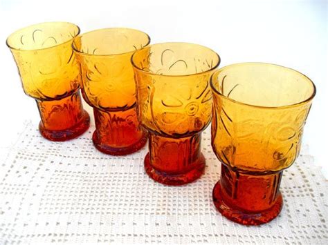 1970 S Amber Libbey Glasses Flowers And Vines By Insoddsouts 14 99 Libbey Glasses Etsy Libbey