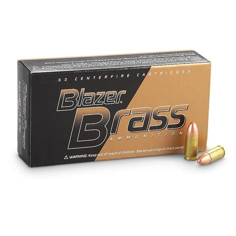 Cci Blazer Brass Centerfire 9mm Luger Fmj Rn 115 Grain 50 Rounds