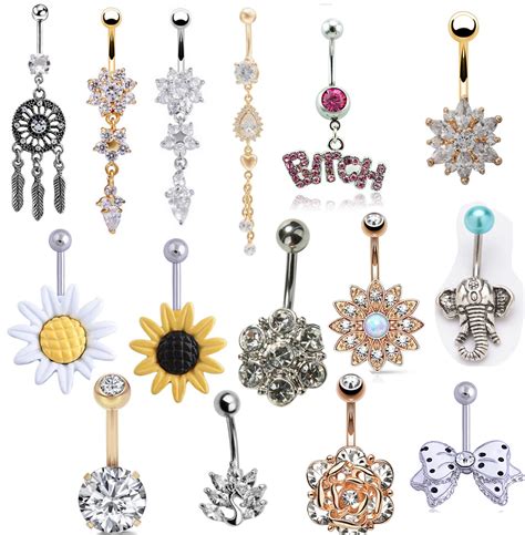 Pc Sexy Dangle Belly Bars Belly Button Rings Fashion Surgical Steel Rhinestone Body Jewelry