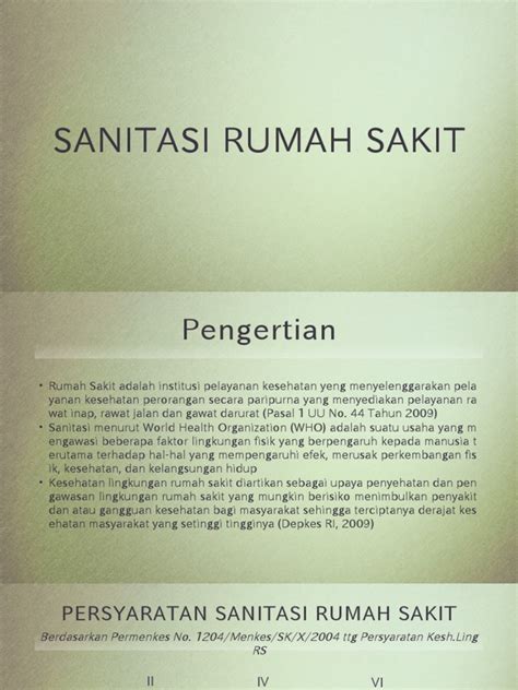 Paru, dengan beberapa komponen rumah yang. sanitasi rumah sakit