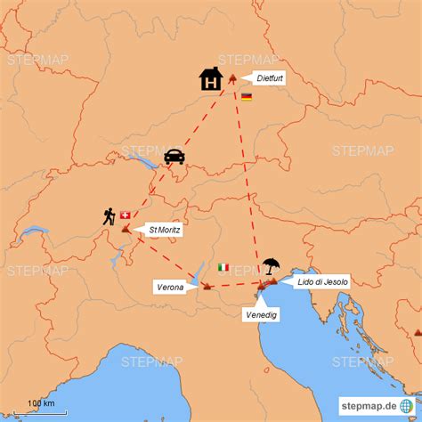 Die billigste ist per bus und kostet 65 internationale einreise nach italien aus schweiz. StepMap - Italien#Schweiz17 - Landkarte für Deutschland