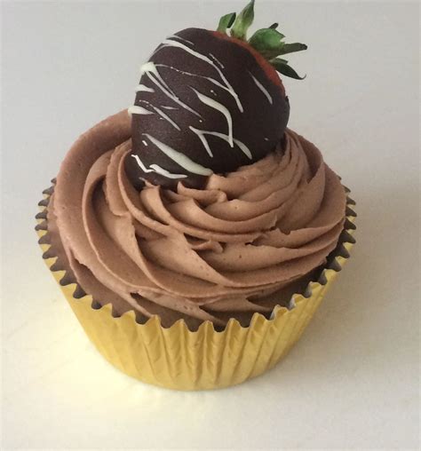 Chocolate Dipped Strawberry Cupcake by Poppy's Cupcakes.
