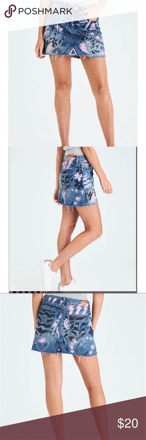 American Eagle Limited Edition Graphic Jean Skirt