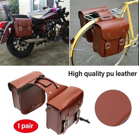 Vintage Motorcycle Leather Saddlebags Vintage Motorcycle Leather Side