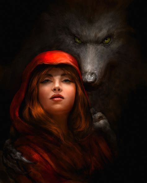 red-riding-hood-wip-2,-chris-scalf-red-riding-hood-wolf,-red-riding-hood-art,-red-riding-hood