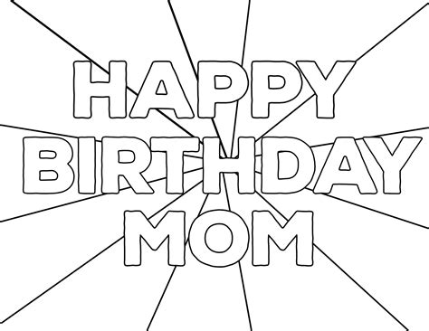 They help him create his own birthday greeting cards for family and friends. Printable Birthday Cards To Color For Mom | Happy birthday ...