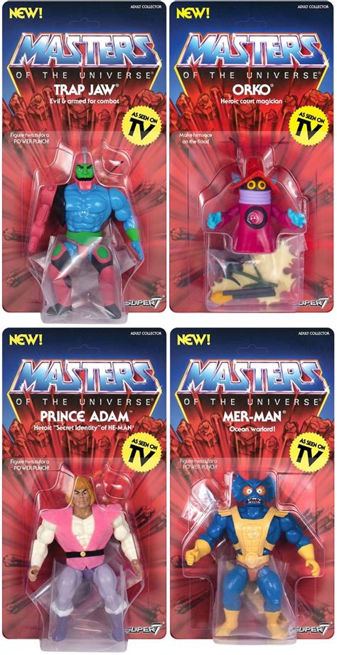 Masters Of The Universe Vintage Series 3 Set Of 4 Action Figures Super7