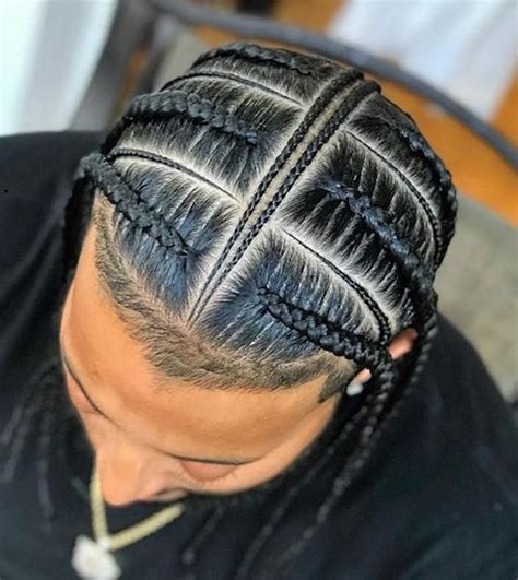 Two french braids on the sides. 50 The Most Hot Art Style for African Braids For Men in ...