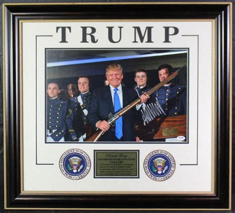 Donald Trump Signed 26x29 Custom Framed Photo Display Psa Coa