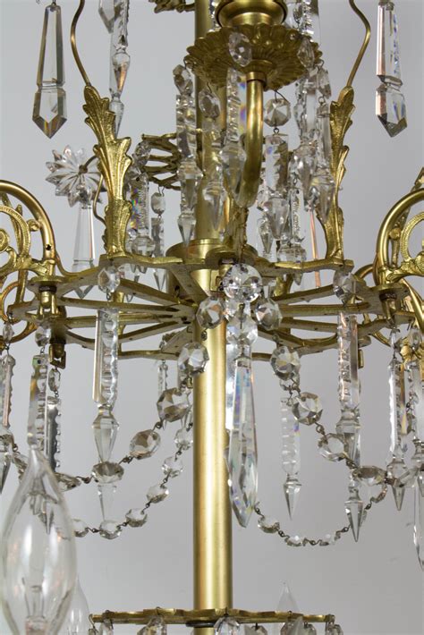 Victorian Brass And Crystal 18 Light Chandelier Appleton Antique Lighting