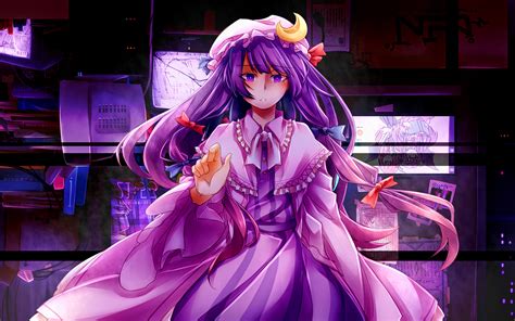 Download Wallpapers Patchouli Knowledge Touhou Characters Girl With