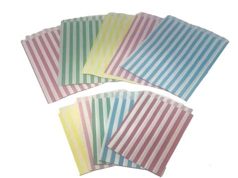 Candy Stripe Paper Bags Mixed Colours Small And Large