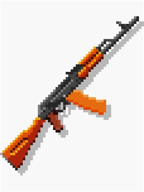 Ak 74 545x39 Pixel Art Sticker By Pixelbrian Redbubble