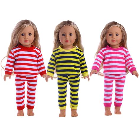 3 Colors New American Girl Doll Clothes Doll Accessories Striped