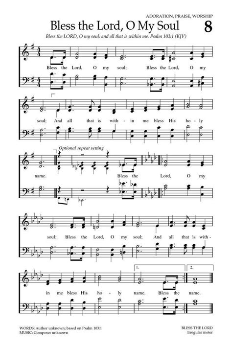 Baptist Hymnal 2008 8 Bless The Lord O My Soul Gospel