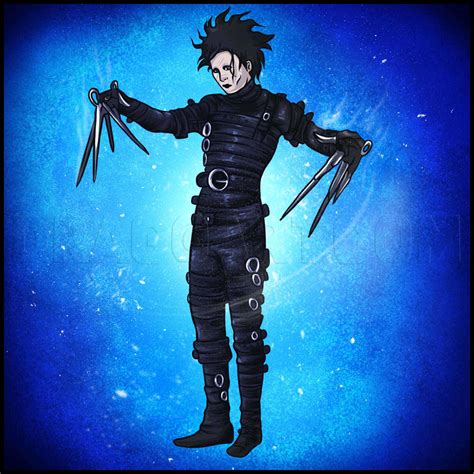 How To Draw Edward Scissorhands Step By Step Drawing Guide By Dawn