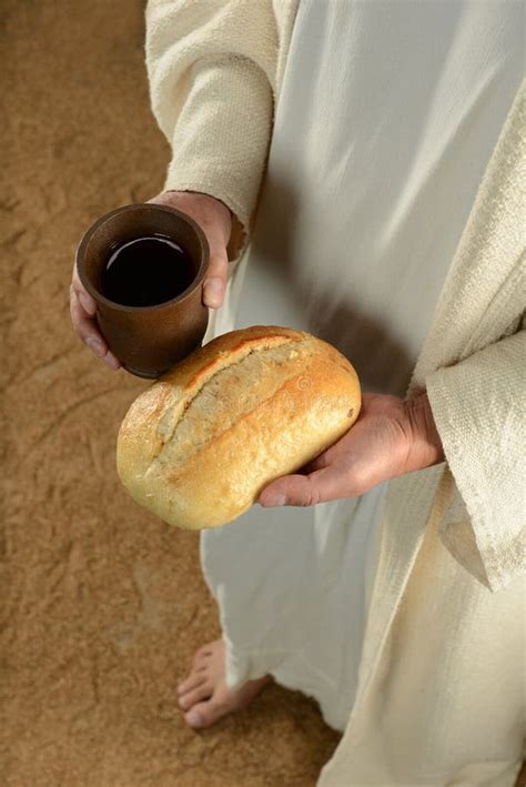 Jesus Hands Holding Bread And Wine Stock Image Image Of Sacrament
