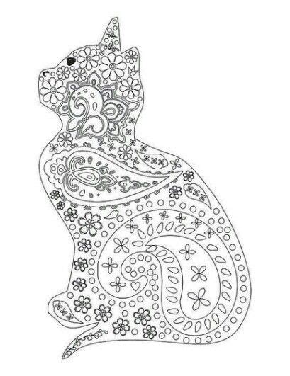 Pin By Cathy Smith On Mindfulness Colouring Cat Coloring Page