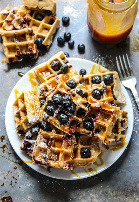 Homemade Browned Butter Blueberry Waffles Layers Of