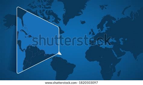 Location Barbados On World Map Enlarged Stock Vector Royalty Free