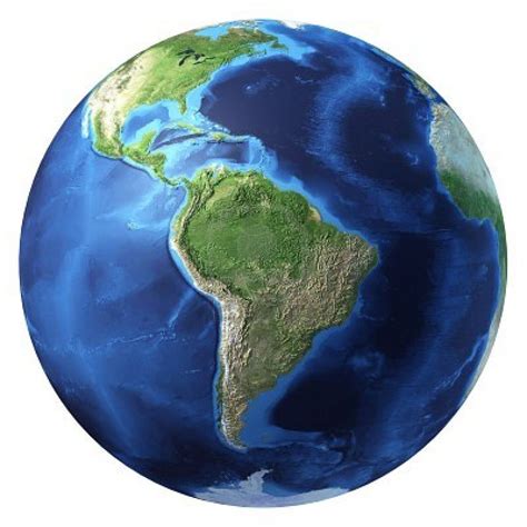 Earth Globe Realistic 3 D Rendering South America View On Earth