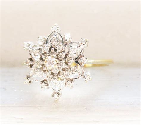 Colored Stone Engagement Rings Trend Vintage Snowflake
