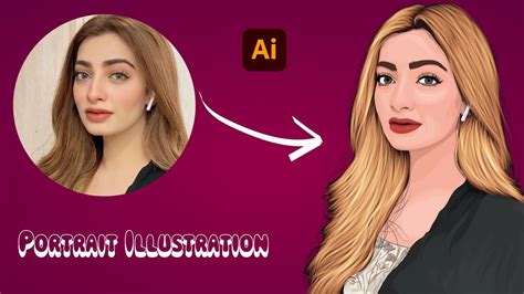 How To Make Realistic Portrait Illustration On Adobe Illustrator Youtube